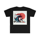 Unisex Softstyle T-Shirt - Riding the tsunami on the way to work Printify