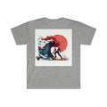 Unisex Softstyle T-Shirt - Riding the tsunami on the way to work Printify