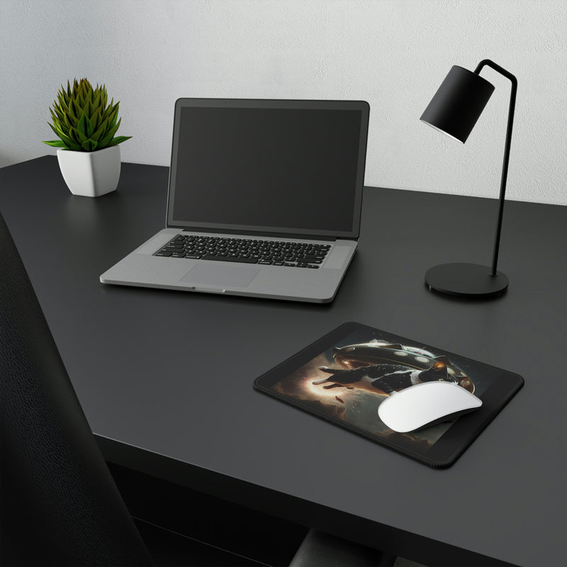Non-Slip Mouse Pads - Cat and UFO Printify