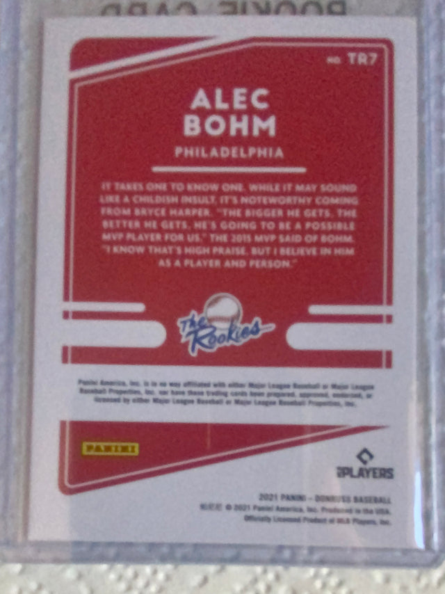 Alec Bohm Philadelphia Phillies MLB 2021 Donruss - The Rookies Rapture TR7 Donruss