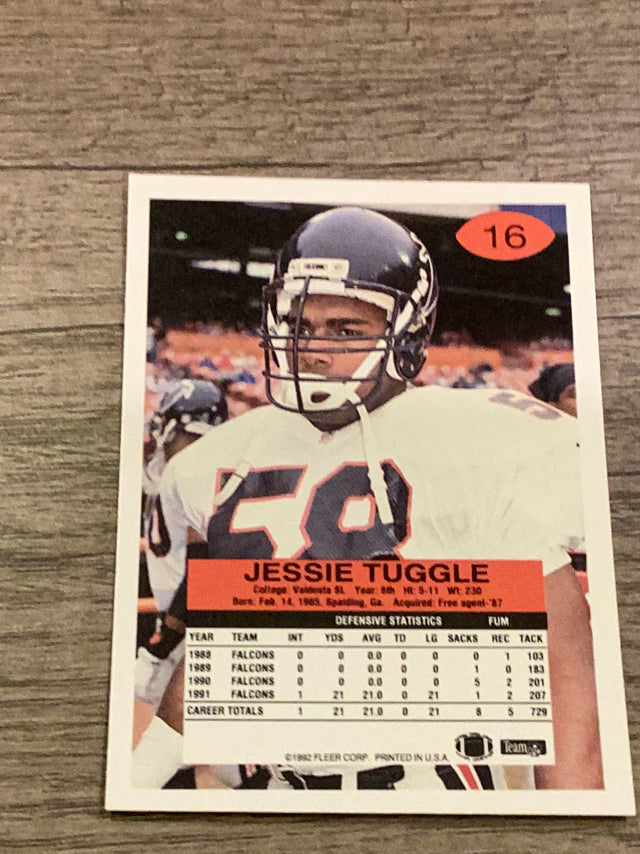 Jessie Tuggle Atlanta Falcons NFL 1992 Fleer 16 Fleer