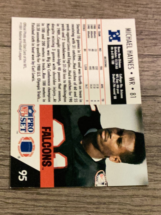 Michael Haynes Atlanta Falcons NFL 1991 Pro Set 95 Pro Set