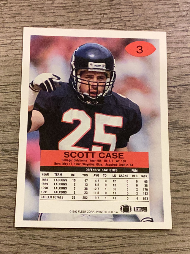 Scott Case Atlanta Falcons NFL 1992 Fleer 3 Fleer
