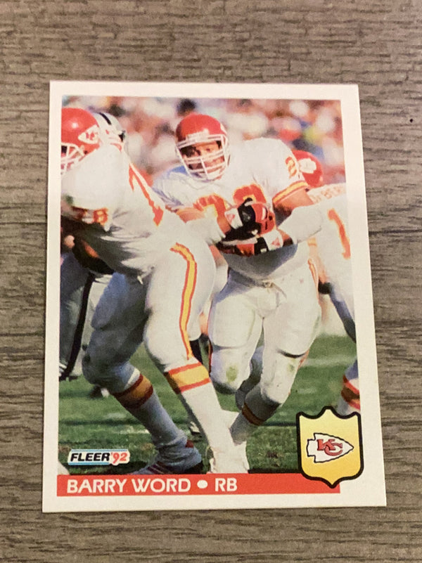 Barry Word Kansas City Chiefs NFL 1992 Fleer 187 