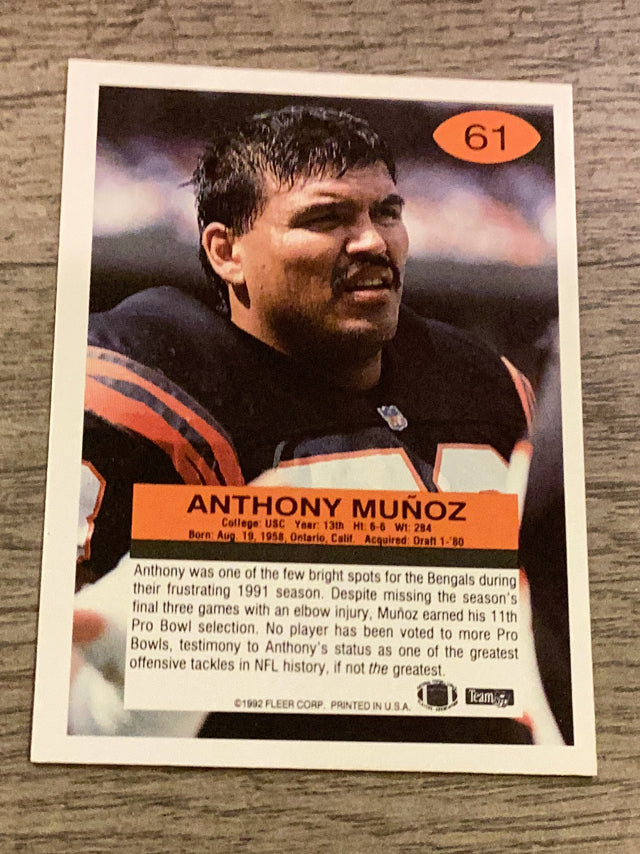 Anthony Muñoz Cincinnati Bengals NFL 1992 Fleer 61 Fleer