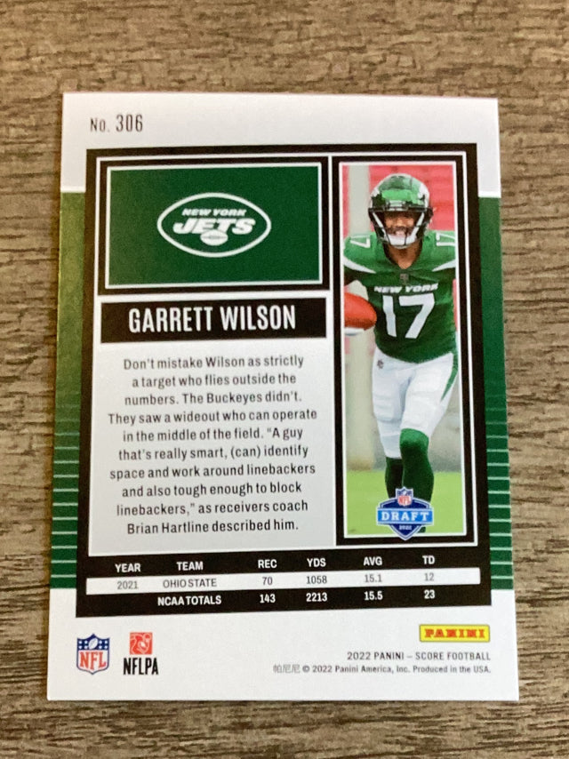 Garrett Wilson New York Jets NFL 2022 Score: Red 306 Panini