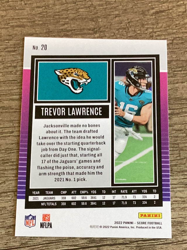 Trevor Lawrence Jacksonville Jaguars NFL 2022 Score 20 Panini