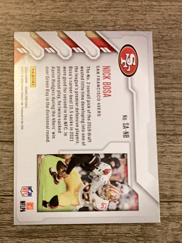 Nick Bosa San Francisco 49ers NFL 2022 Score: Sack Attack SA-NB Panini