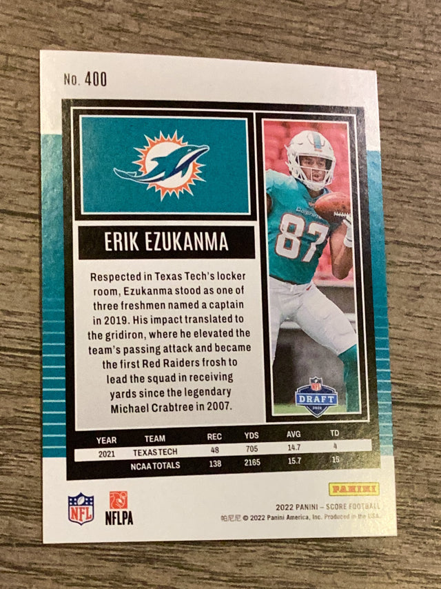 Erik Ezukanma Miami Dolphins NFL 2022 Score 400 RC Panini