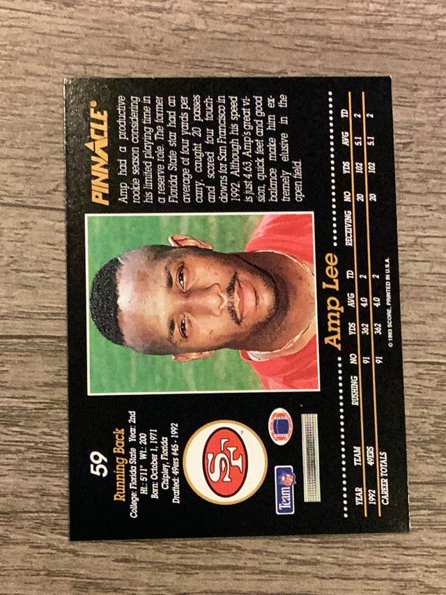Amp Lee San Francisco 49ers NFL 1993 Pinnacle 59 Pinnacle