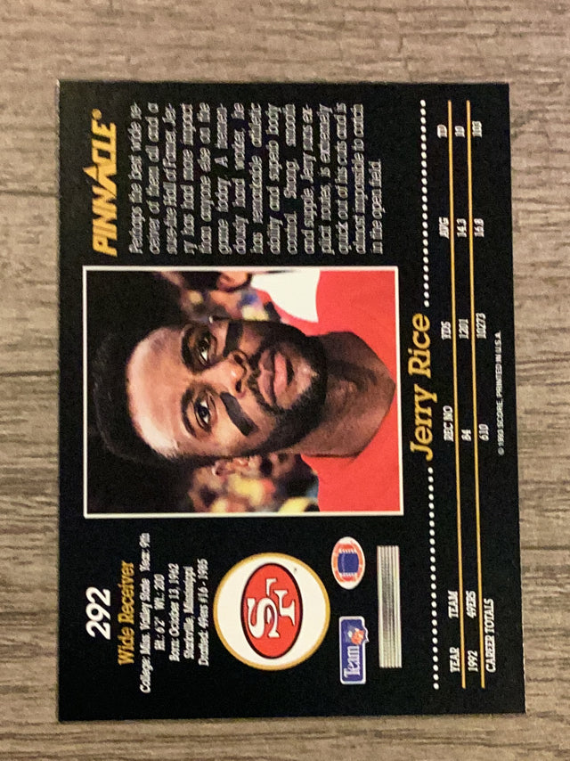 Jerry Rice San Francisco 49ers NFL 1993 Pinnacle 292 Pinnacle