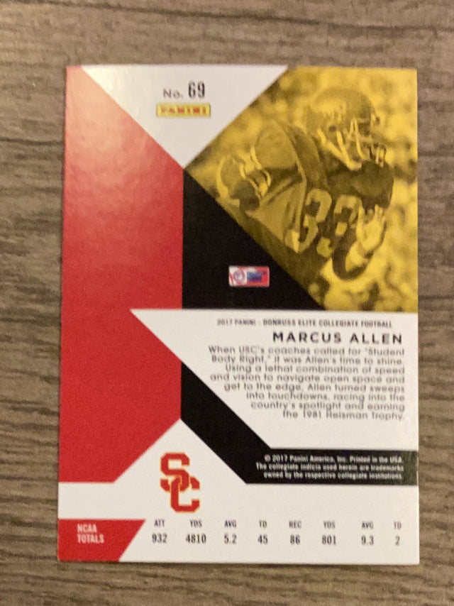 Marcus Allen USC Trojans NFL 2017 Panini Elite Draft Picks 69 Panini