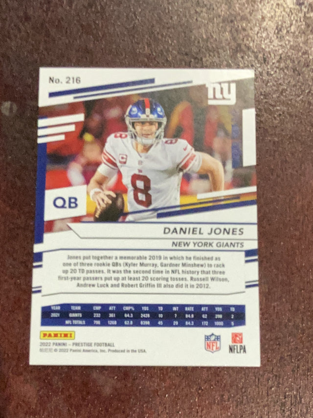 Daniel Jones New York Giants NFL 2022 Panini Prestige 216 Panini