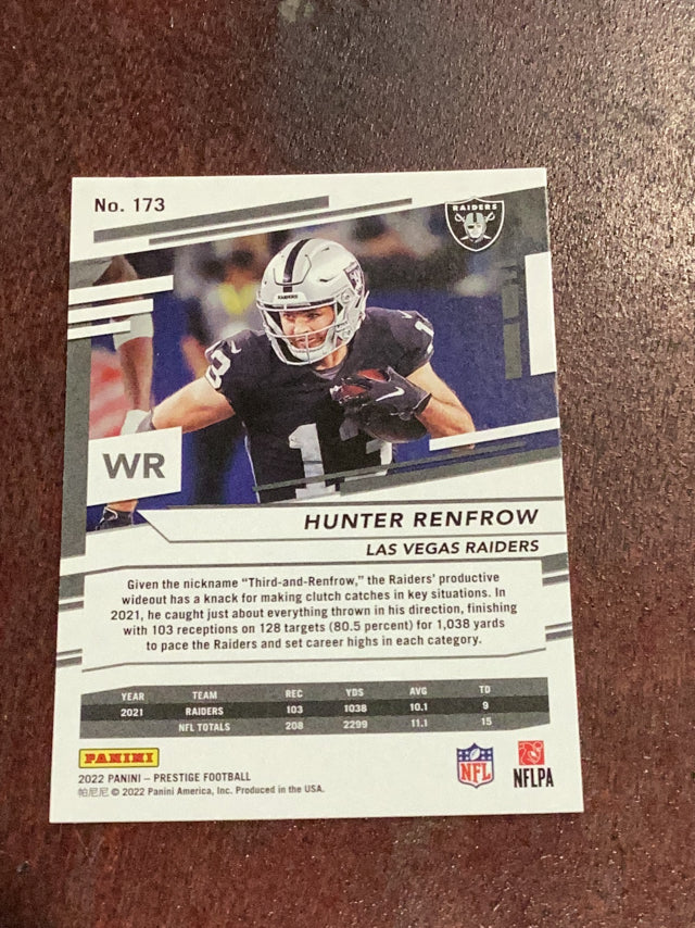 Hunter Renfrow Las Vegas Raiders NFL 2022 Panini Prestige 173 Panini