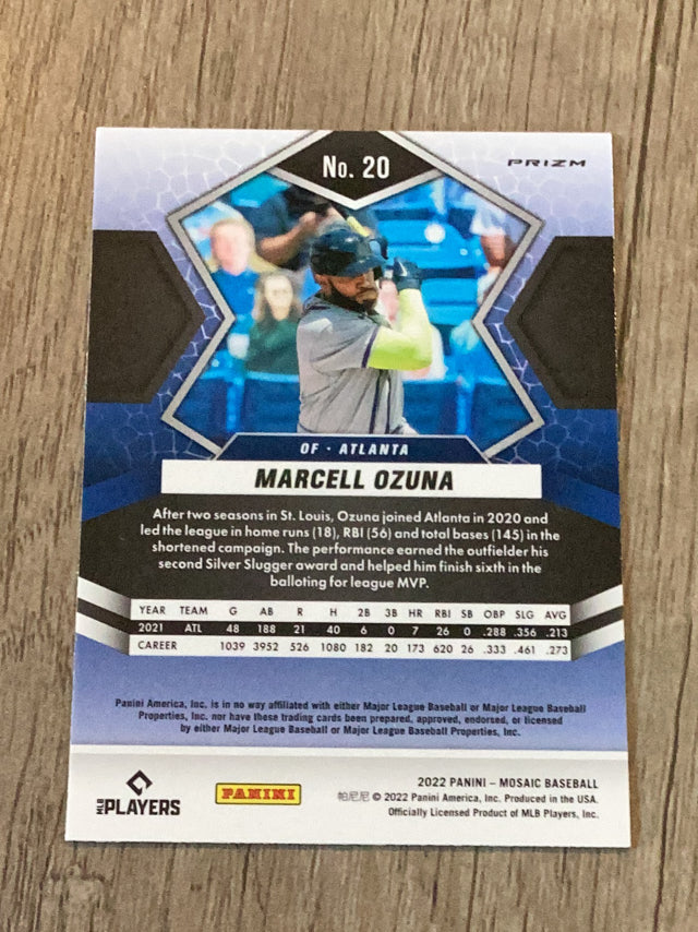 Marcell Ozuna Atlanta Braves MLB 2022 Panini Mosaic: Green Mosaic 20 Panini