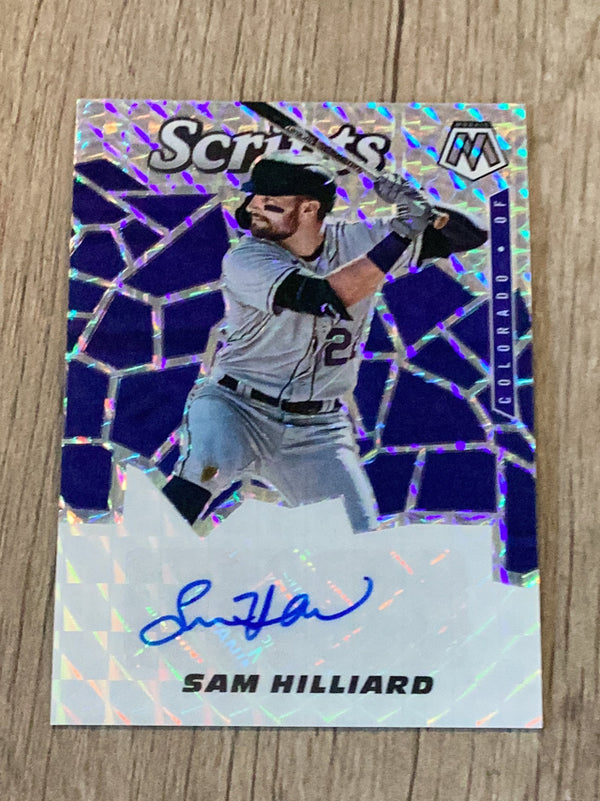 Sam Hilliard Colorado Rockies MLB 2021 Panini Mosaic - Scripts SCR-SH AU