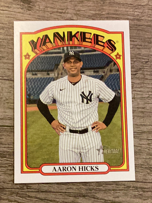 Aaron Hicks New York Yankees MLB 2021 Topps Heritage 410 SP