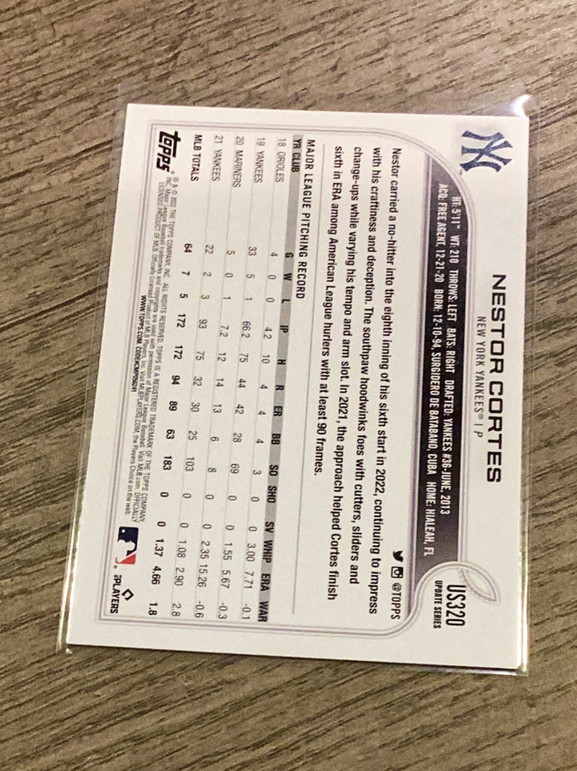 Nestor Cortes New York Yankees MLB 2022 Topps Update US320 Topps