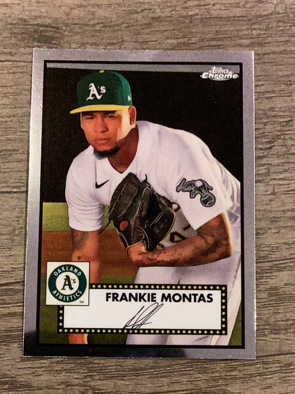 Frankie Montas Oakland Athletics MLB 2021 Topps Chrome Platinum Anniversary 438 