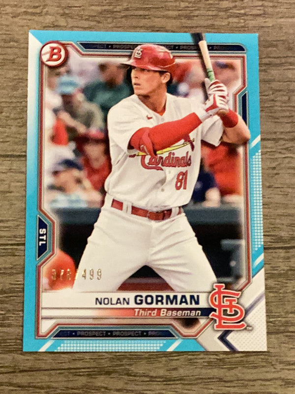 Nolan Gorman St. Louis Cardinals MLB 2021 Bowman - Prospects BP-90 