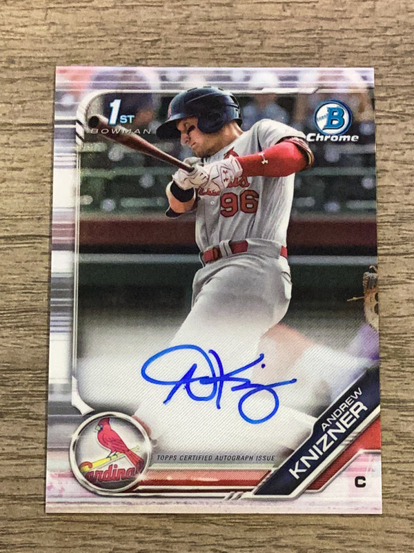 Andrew Knizner St. Louis Cardinals MLB 2019 Bowman - Chrome Prospect Autographs Refractor CPA-AK AU, SN499