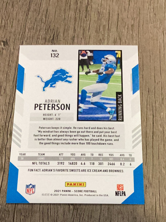 Adrian Peterson Detroit Lions NFL 2021 Score 132 Panini