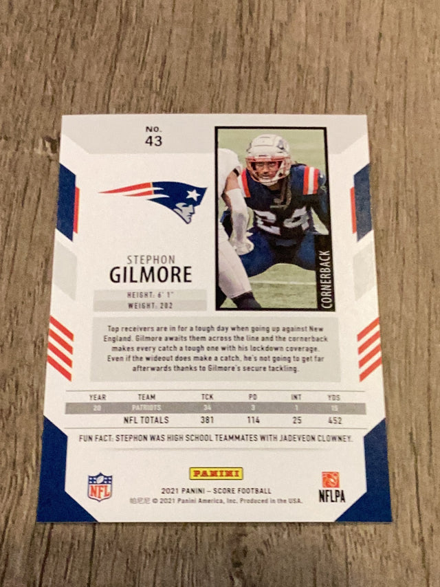 Stephon Gilmore New England Patriots NFL 2021 Score 43 Panini