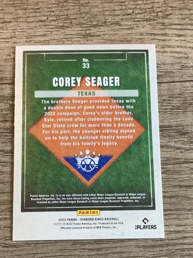 Corey Seager Texas Rangers MLB 2022 Panini Diamond Kings 33 Panini