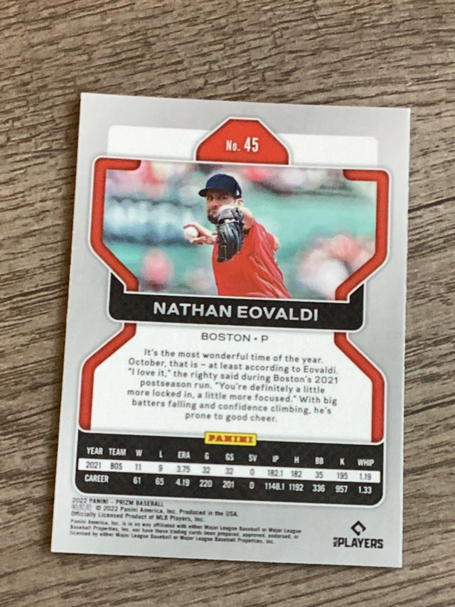 Nathan Eovaldi Boston Red Sox MLB 2022 Panini Prizm 45 Panini