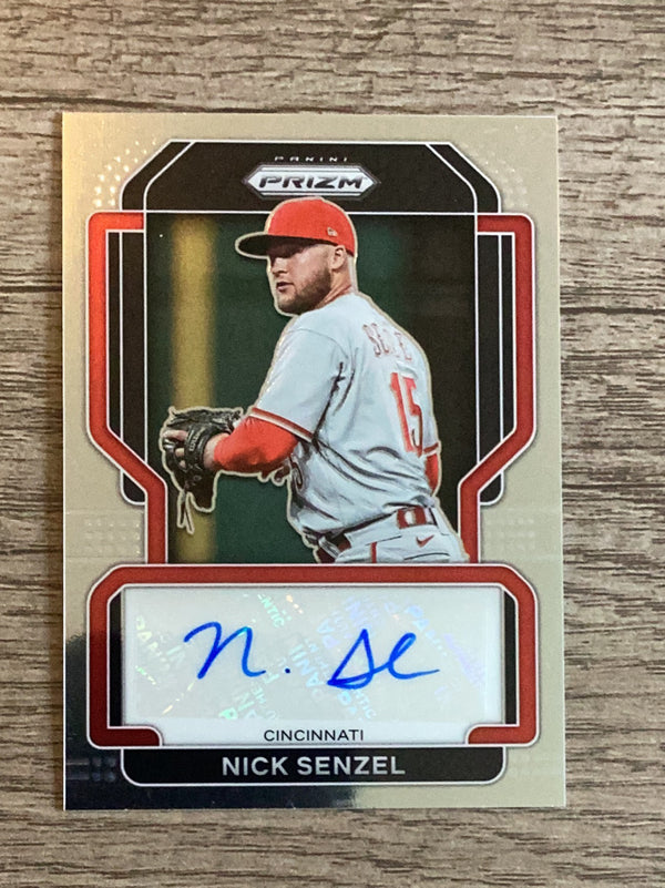 Nick Senzel Cincinnati Reds MLB 2022 Panini Prizm: Signatures Silver Prizm S-NS AU