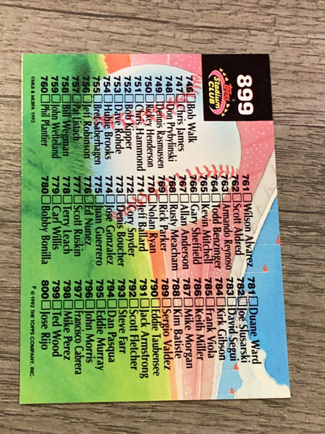 Checklist: 201-300  MLB 1992 Stadium Club 300 CL Topps