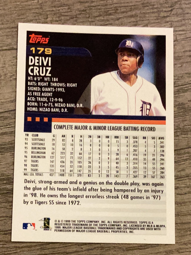 Deivi Cruz Detroit Tigers MLB 2000 Topps 179 Topps