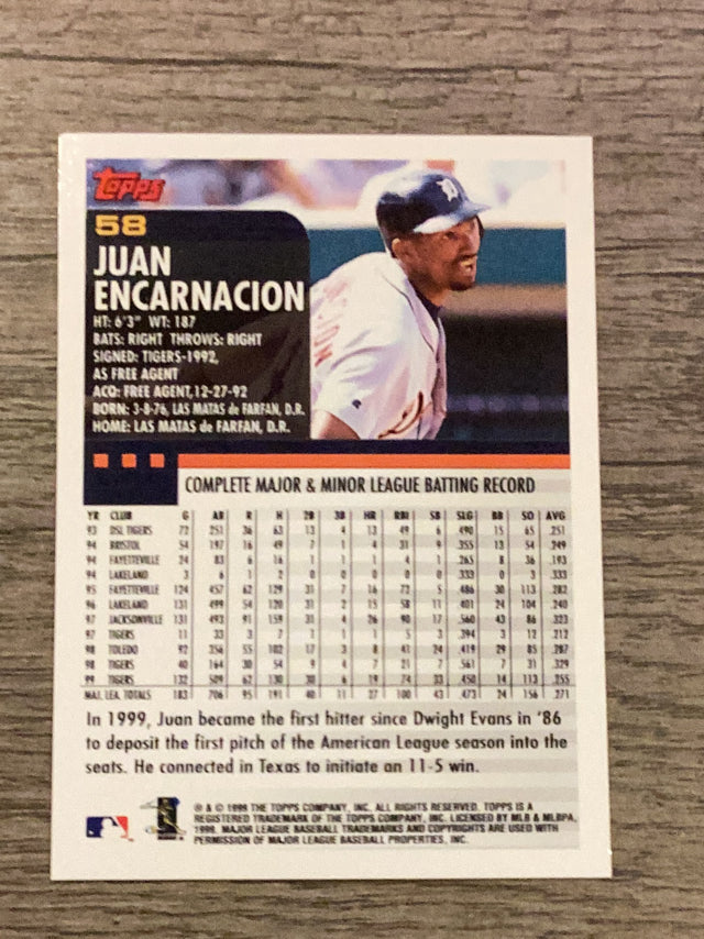 Juan Encarnacion Detroit Tigers MLB 2000 Topps 58 Topps