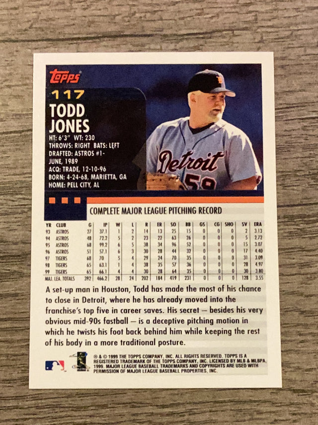 Todd Jones Detroit Tigers MLB 2000 Topps 117 Topps