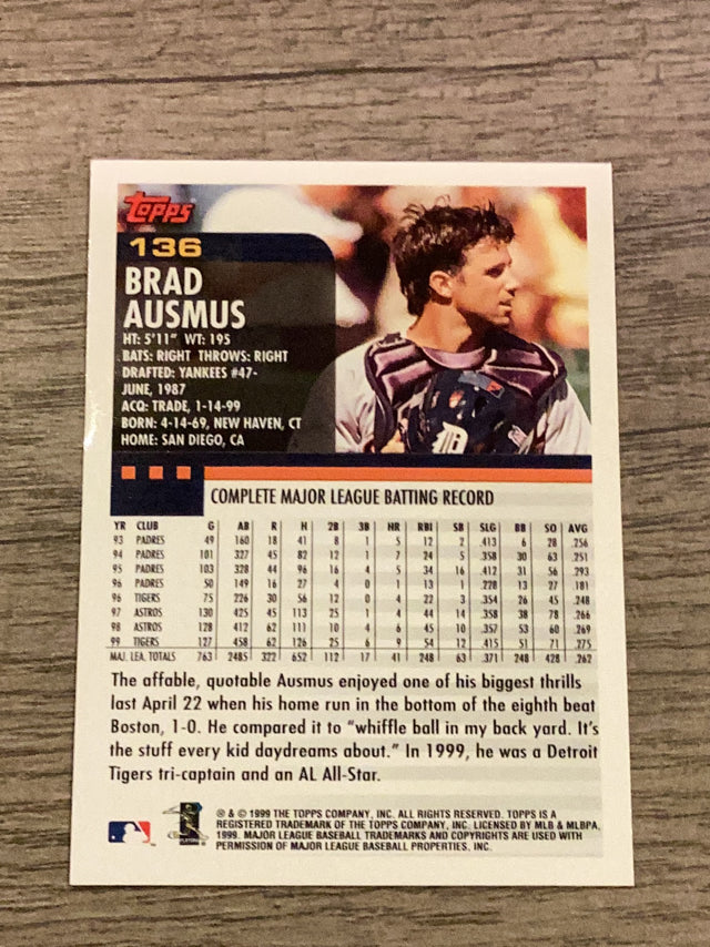 Brad Ausmus Detroit Tigers MLB 2000 Topps 136 Topps