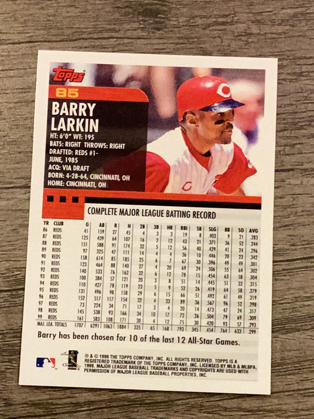 Barry Larkin Cincinnati Reds MLB 2000 Topps 85 Topps