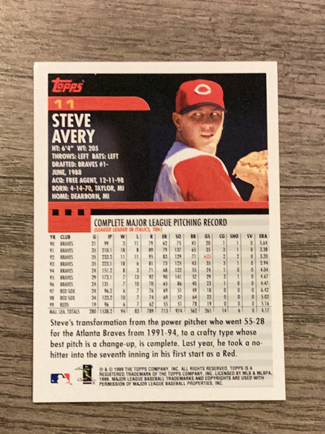 Steve Avery Cincinnati Reds MLB 2000 Topps 11 Topps