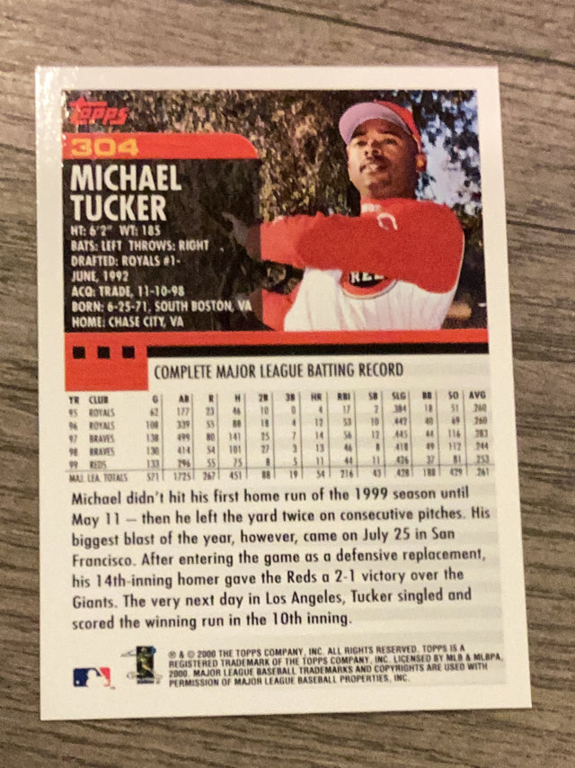 Michael Tucker Cincinnati Reds MLB 2000 Topps 304 Topps