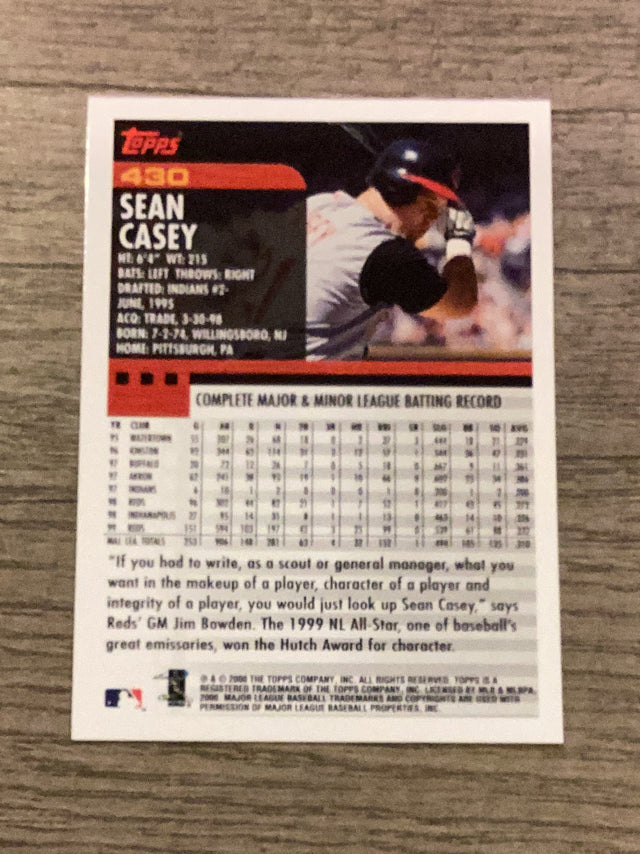 Sean Casey Cincinnati Reds MLB 2000 Topps 430 Topps