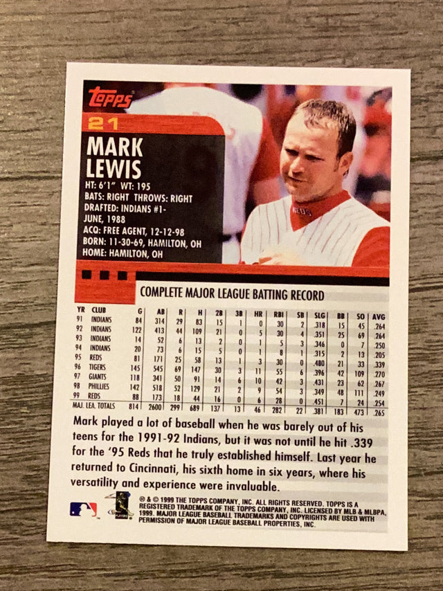 Mark Lewis Cincinnati Reds MLB 2000 Topps 21 Topps