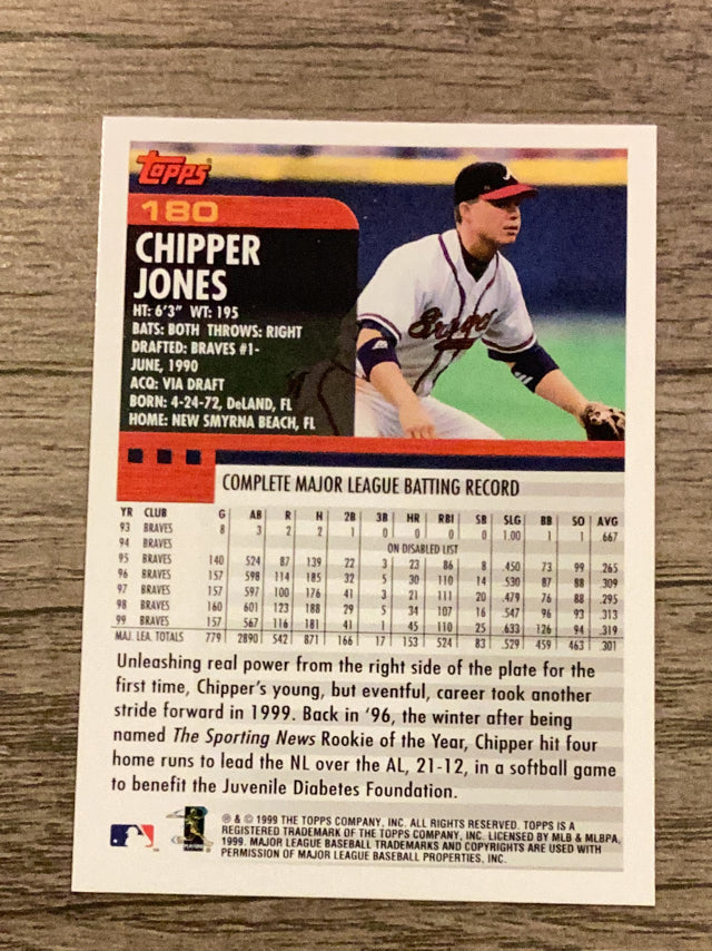 Chipper Jones Atlanta Braves MLB 2000 Topps 180 Topps