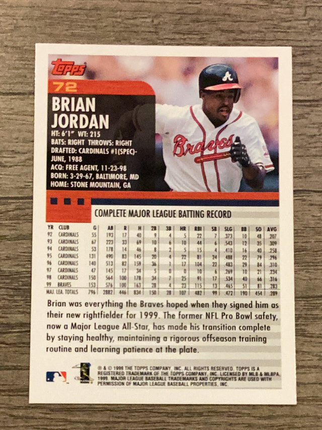 Brian Jordan Atlanta Braves MLB 2000 Topps 72 Topps