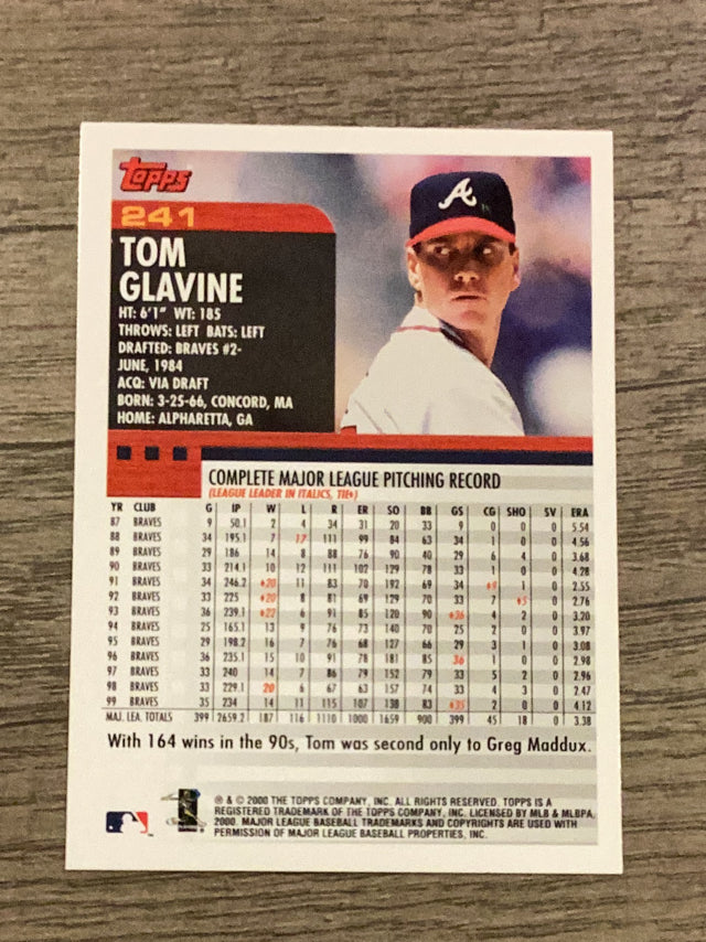 Tom Glavine Atlanta Braves MLB 2000 Topps 241 Topps