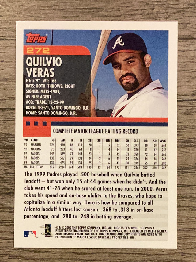 Quilvio Veras Atlanta Braves MLB 2000 Topps 272 Topps