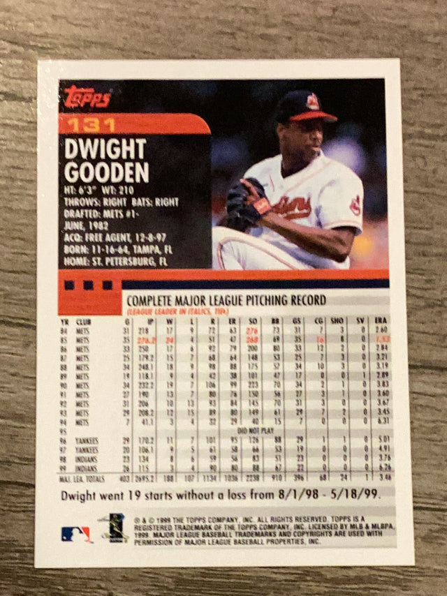 Dwight Gooden Cleveland Indians MLB 2000 Topps 131 Topps