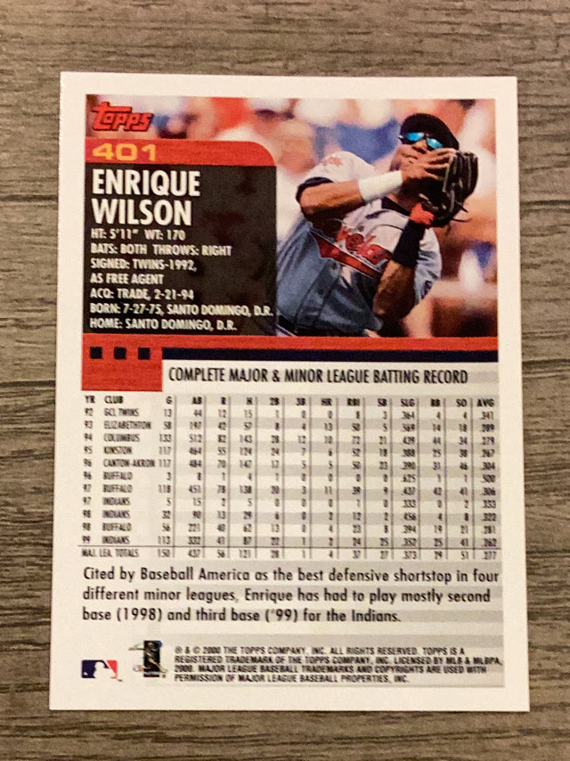 Enrique Wilson Cleveland Indians MLB 2000 Topps 401 Topps