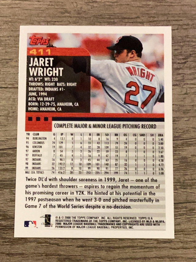 Jaret Wright Cleveland Indians MLB 2000 Topps 411 Topps