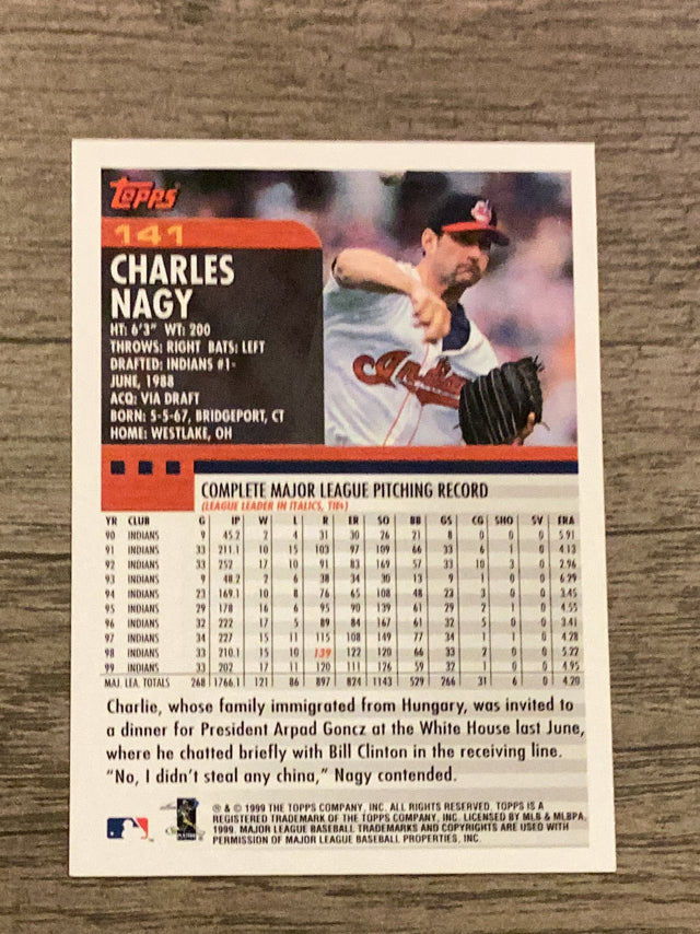 Charles Nagy Cleveland Indians MLB 2000 Topps 141 Topps