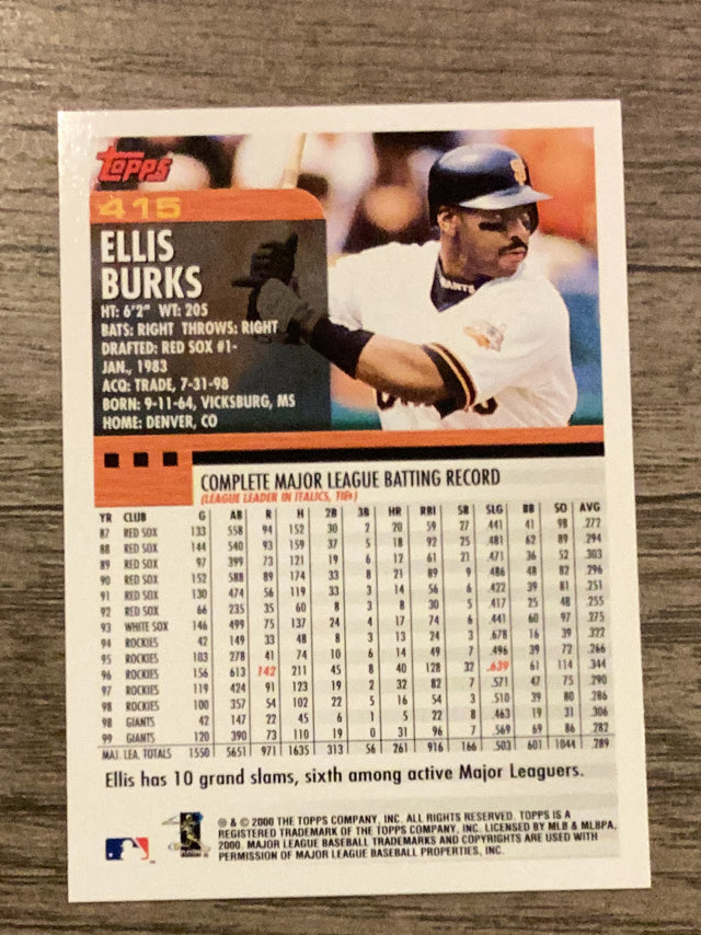 Ellis Burks San Francisco Giants MLB 2000 Topps 415 Topps