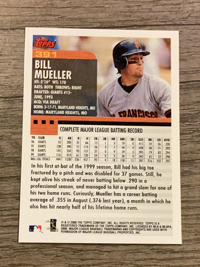 Bill Mueller San Francisco Giants MLB 2000 Topps 391 Topps